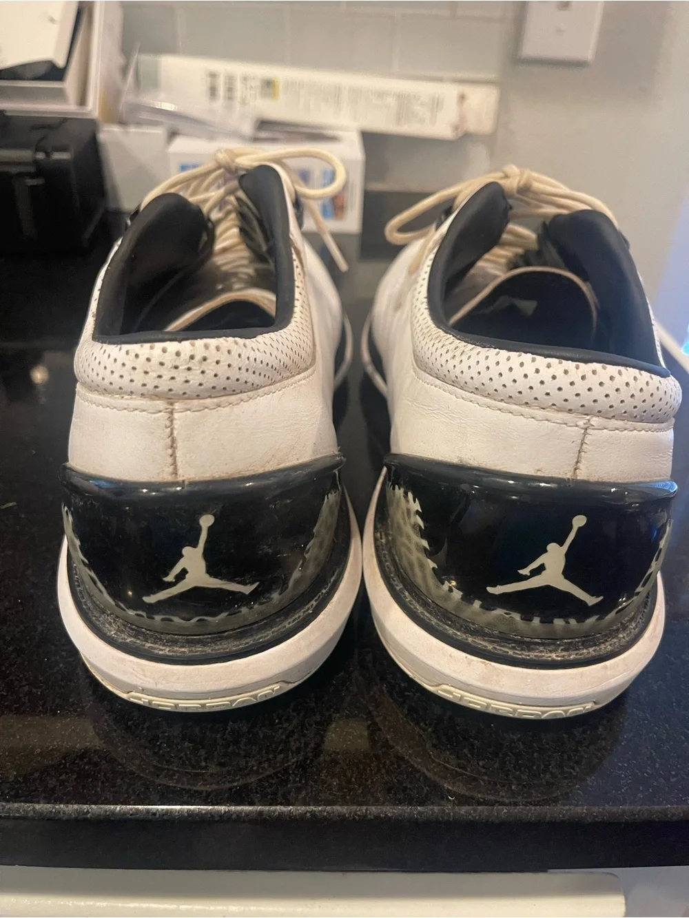 Men's Nike Air Jordan White Leather Lace-Up Golf Shoes